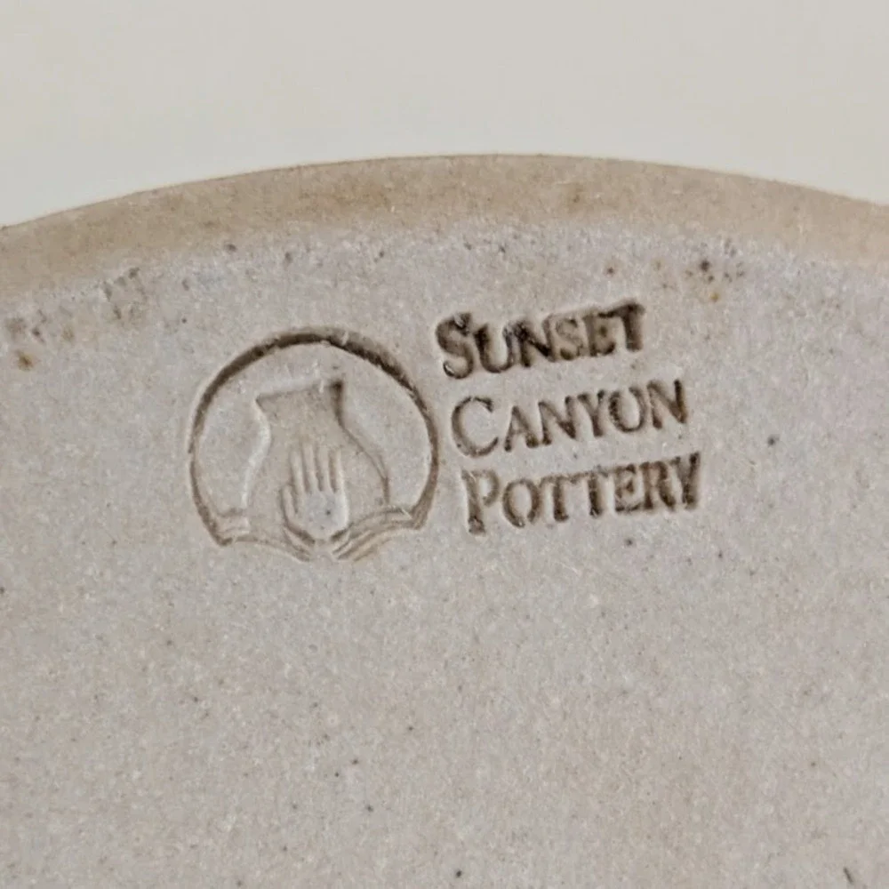 Sunset Canyon Pottery Bud Vase Aurora Blue Glaze Austin‎ TX Handmade 6